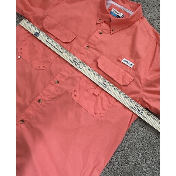 Magellan Outdoor Fish Gear Mens Vented Orange Short Sleeve Shirt Size XL - Picture 9 of 10